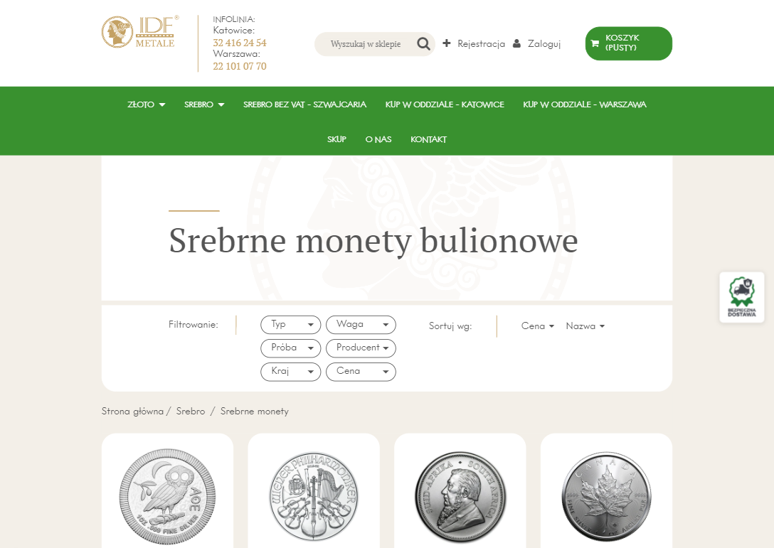 Srebrne monety bulionowe a sztabki srebra - co wybrać na inwestycję?